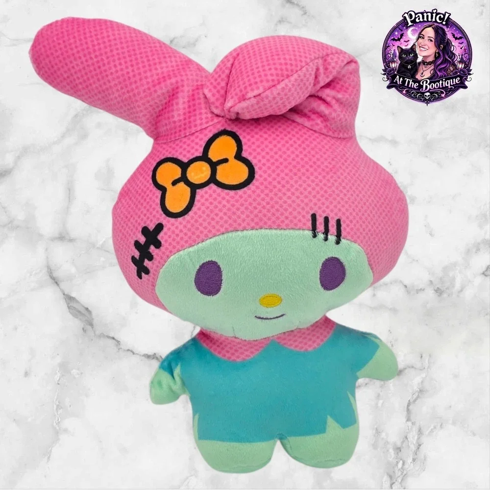 Sanrio My Melody Zombie Plush Small Pink Green Halloween Kawaii Toy Spooky Scary